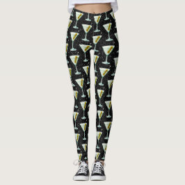 Martini Cocktail Mönster Leggings