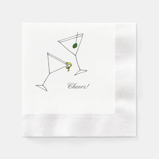 Martini Cocktail Napkin Pappersservett (Framsidan)