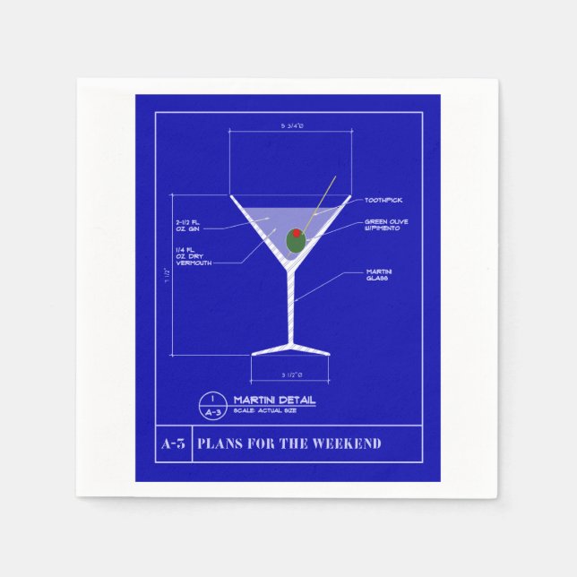 Martini Cocktail Napkins Pappersservett (Framsidan)