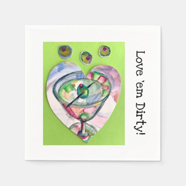 Martini Cocktail Napkins Pappersservett (Framsidan)