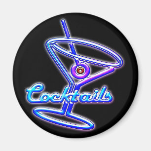 Martini cocktail-neon-skylt vintage pub magnet