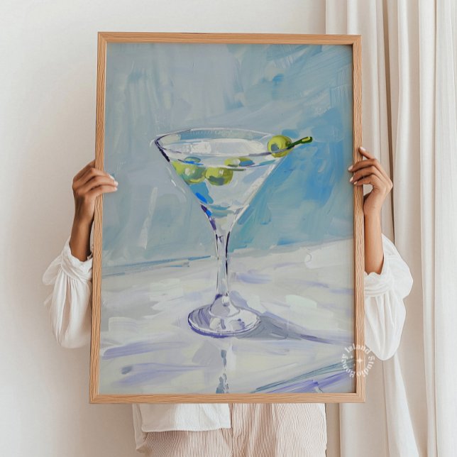 Martini Cocktail Painting Poster - Blue (Skapare uppladdad)