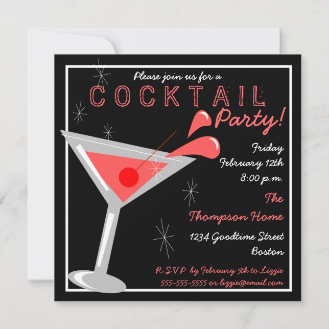 Martini Cocktail Party-inbjudan Inbjudningar (Framsida)