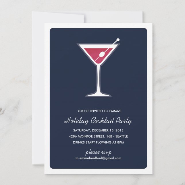 Martini Cocktail Party-inbjudan Inbjudningar (Framsida)