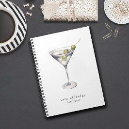Martini Cocktail Professionell Bartender Anteckningsbok