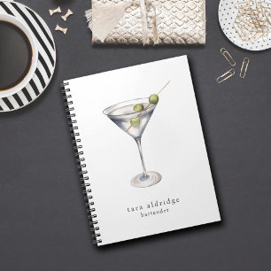 Martini Cocktail Professionell Bartender Anteckningsbok