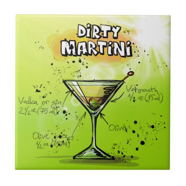 Martini Cocktail Recipe Kakelplatta (Framsidan)