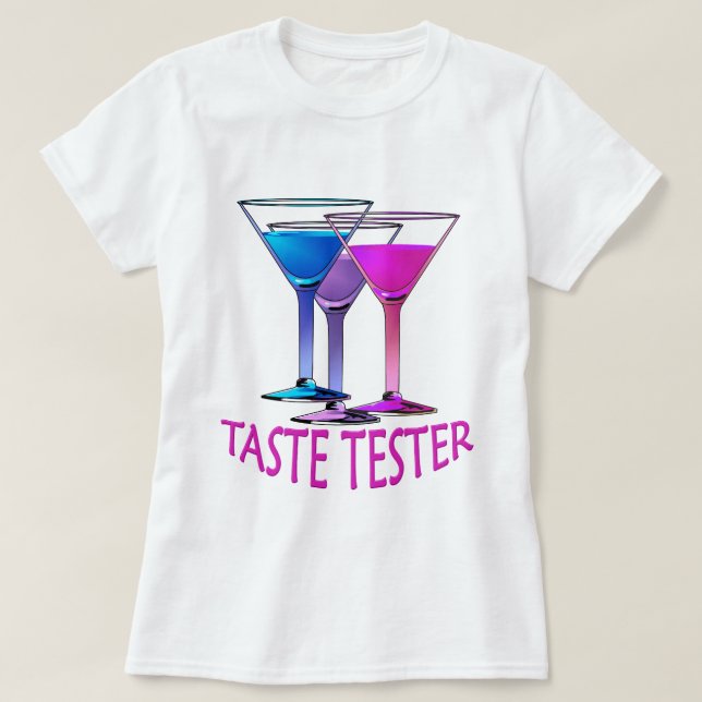 Martini Cocktail Taste Tester Dam Party T-shirt (Design framsida)