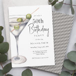 Martini Cocktail Theme 50:e Födelsedagsfesten Inbjudningar<br><div class="desc">Värd en minnesvärd vuxna endast 50:e födelsedagsfesten med ett martinistiskt cocktail-tema. Oavsett om det är i en takvåning, din favorit pub, en postrestaurang eller en mer intim hemlig sammankomst, så är det här temat en roligt fylld kväll. Inbjudan har ett fyllt martinistiskt glas med tre klumpade oliver som är färgade...</div>