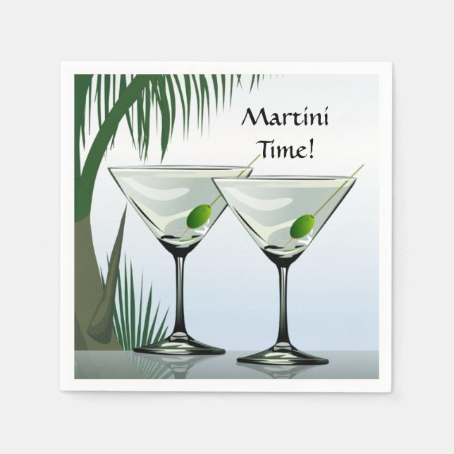 Martini Cocktail Tropical Beach Party Pappersservett (Framsidan)