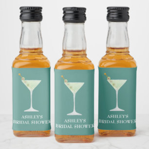 Martini Cocktail Wedding Favor Bachelorette Spritflaskor Etikett