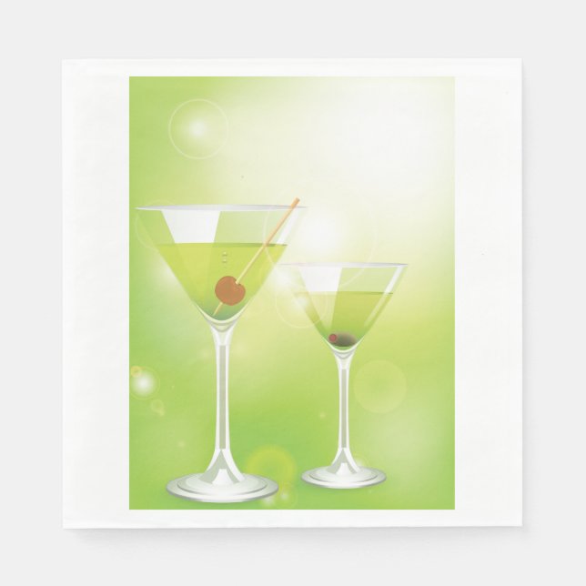 Martini Cocktails Pappra Napkins Pappersservett (Framsidan)