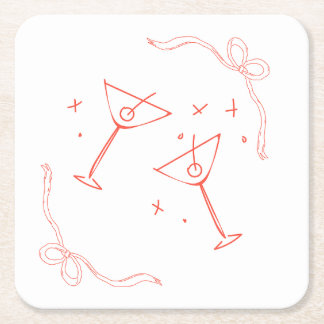 Martini Coola Girl Underlägg Papper Kvadrat