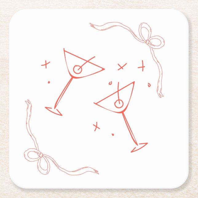 Martini Coola Girl Underlägg Papper Kvadrat (Framsidan)