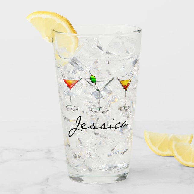 Martini Cosmo Manhattan Mixed Drink Cocktails Glaskopp (Framsida Ice)