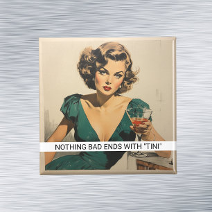 Martini-drickande rolig retro 50-talsordspråk magnet