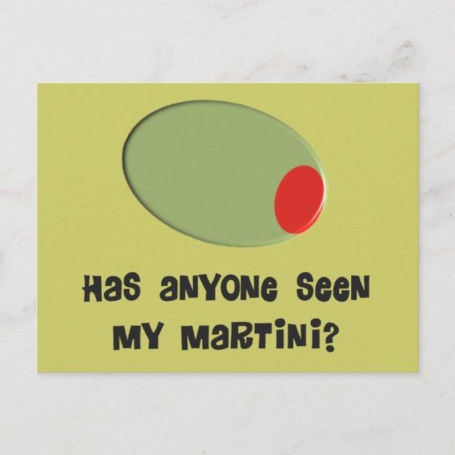 Martini Drinkers T-Shirts och Gifts Olive Design Vykort (Framsida)