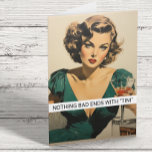 Martini Drinking Funny Retro 50s Say Kort<br><div class="desc">Den här designen har skapats genom digital grafik. Det kan vara personlig i området att tillhandahålla eller anpassa genom att klicka för att anpassa ytterligare alternativ och ändra namn, initialer eller ord. Du kan också ändra texten färg och stil eller ta bort texten för en bilddesign. Kontakta mig på colorflowcreations@gmail.com...</div>