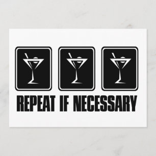 Martini drinktecken - repetition, om nödvändigt inbjudningar