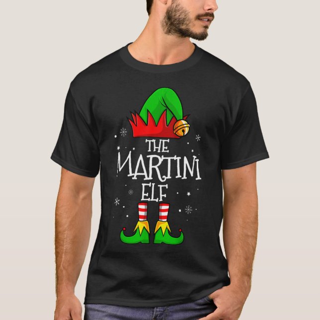 Martini Elf Matching Family Jul Funny Dr. T Shirt (Framsida)