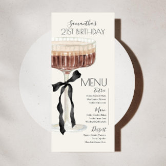 Martini Espresso Birthday "Tini Bit Older" Menu Meny