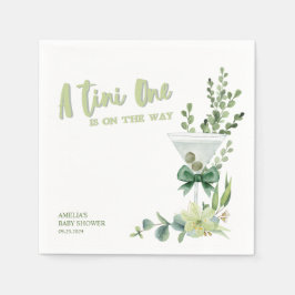 Martini Espresso grönt könsneutral babydusch Pappersservett