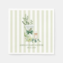 Martini Espresso grönt könsneutral babydusch Pappersservett