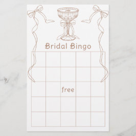 Martini Espresso handritad Bröllopsdusch bingo