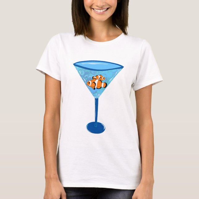 Martini för fisk för clownFishtini clown T-shirt (Framsida)