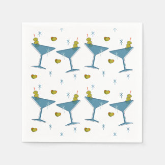 Martini Galenhet Retro Mid-Century Cocktail Napkin Pappersservett