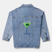 Martini Girl Cocktail Anpassningsbar Denim Jacka