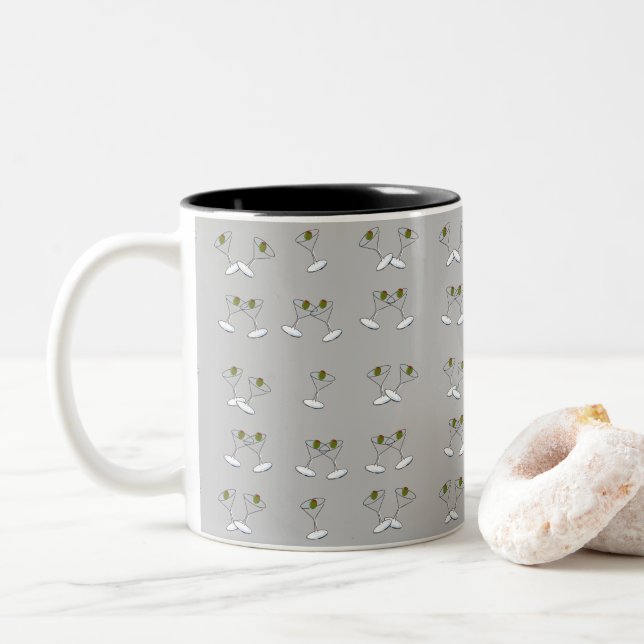 Martini Glas Grå Svart Mugg (Med munk)