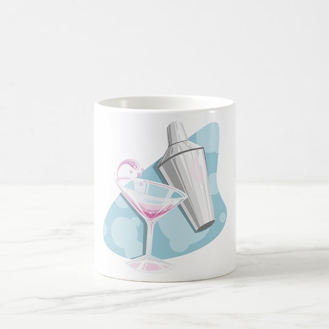 Martini-glas och -skakapparat kaffemugg (Skapare uppladdad)
