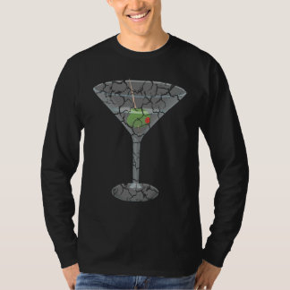 Martini Glas Party Trendig Utsliten T Shirt