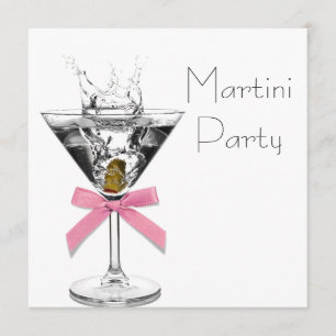 Martini Glas Pink Martini Party Inbjudningar