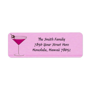 Martini Glass adressetikett Returadress Etikett