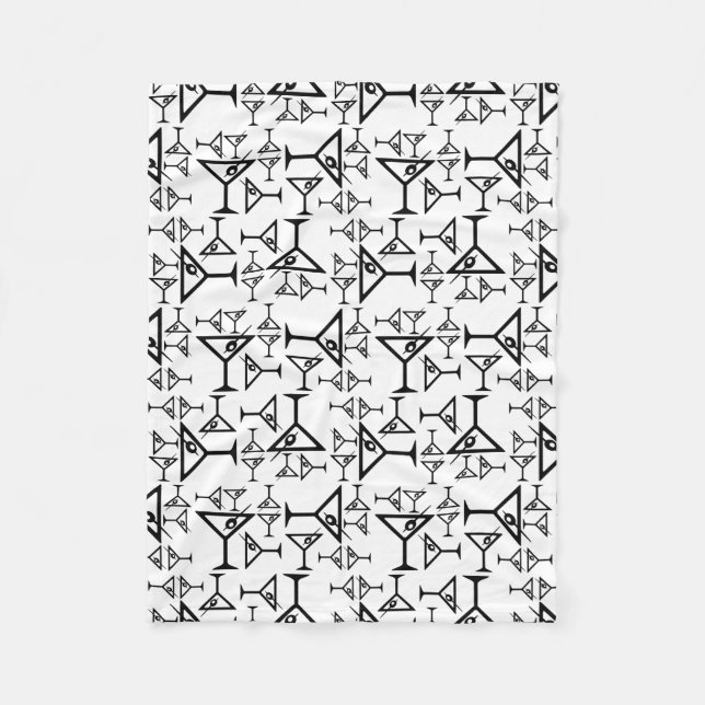 Martini Glass ANPASSNINGSBAR BACKGROUND FÄRG Fleecefilt (Framsidan)