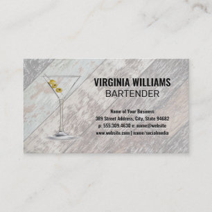 Martini Glass Bakgrund till träskivor Visitkort
