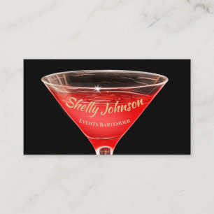 Martini Glass Events Bartender Visitkort