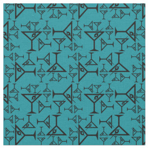 Martini Glass Retro Cocktail Fabric ANPASSNINGSBAR Tyg