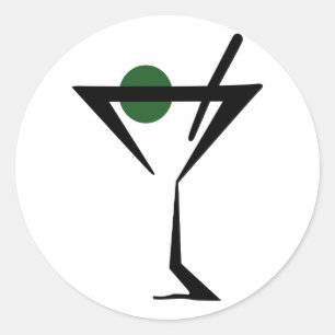 Martini Glass Runt Klistermärke