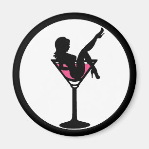 Martini glass silhouette enkel magnet