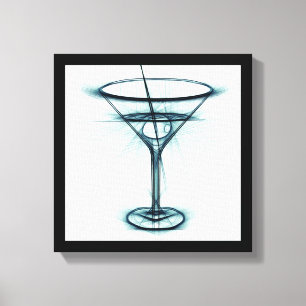 Martini Glass Sketch Canvastryck