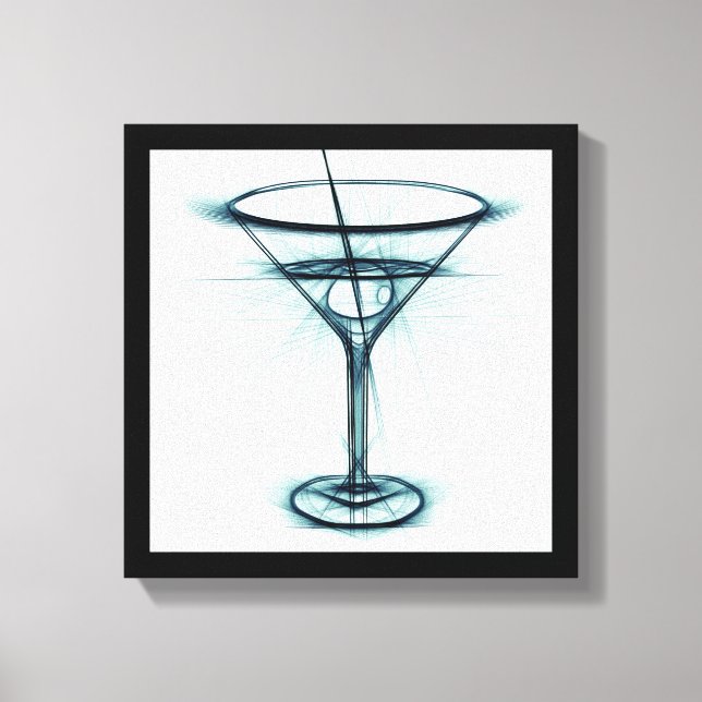 Martini Glass Sketch Canvastryck (Framsida)