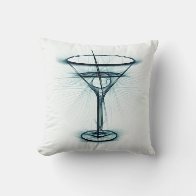 Martini Glass Sketch Kudde (Framsida)