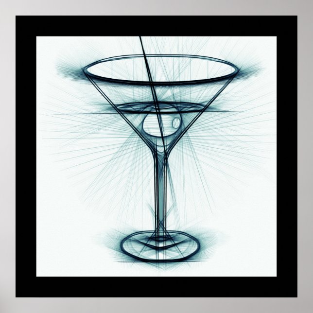 Martini Glass Sketch Poster (Framsidan)