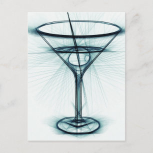 Martini Glass Sketch Vykort