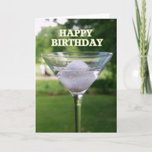 Martini Golf Boll Birthday Kort