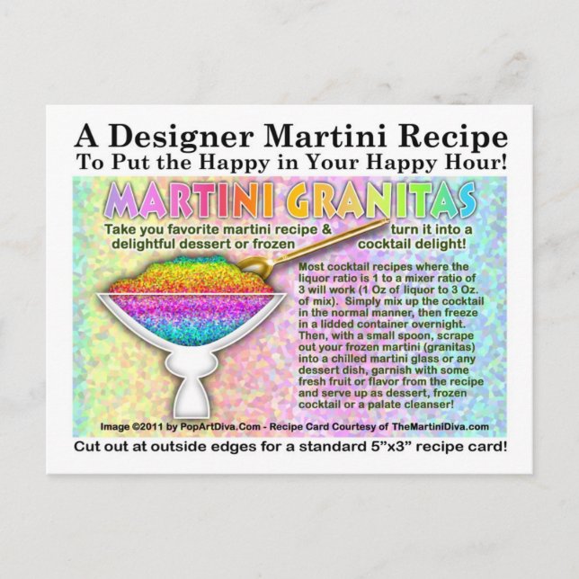 Martini Granitias Recipes Postcard Vykort (Framsida)