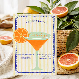 Martini Gult Rand Bachelorette Inbjudningar